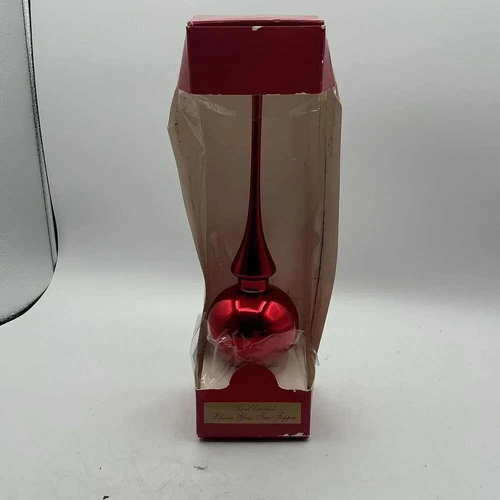Vintage Red Glass Tree Topper Finial 11” Christmas By Krebs Target 2000